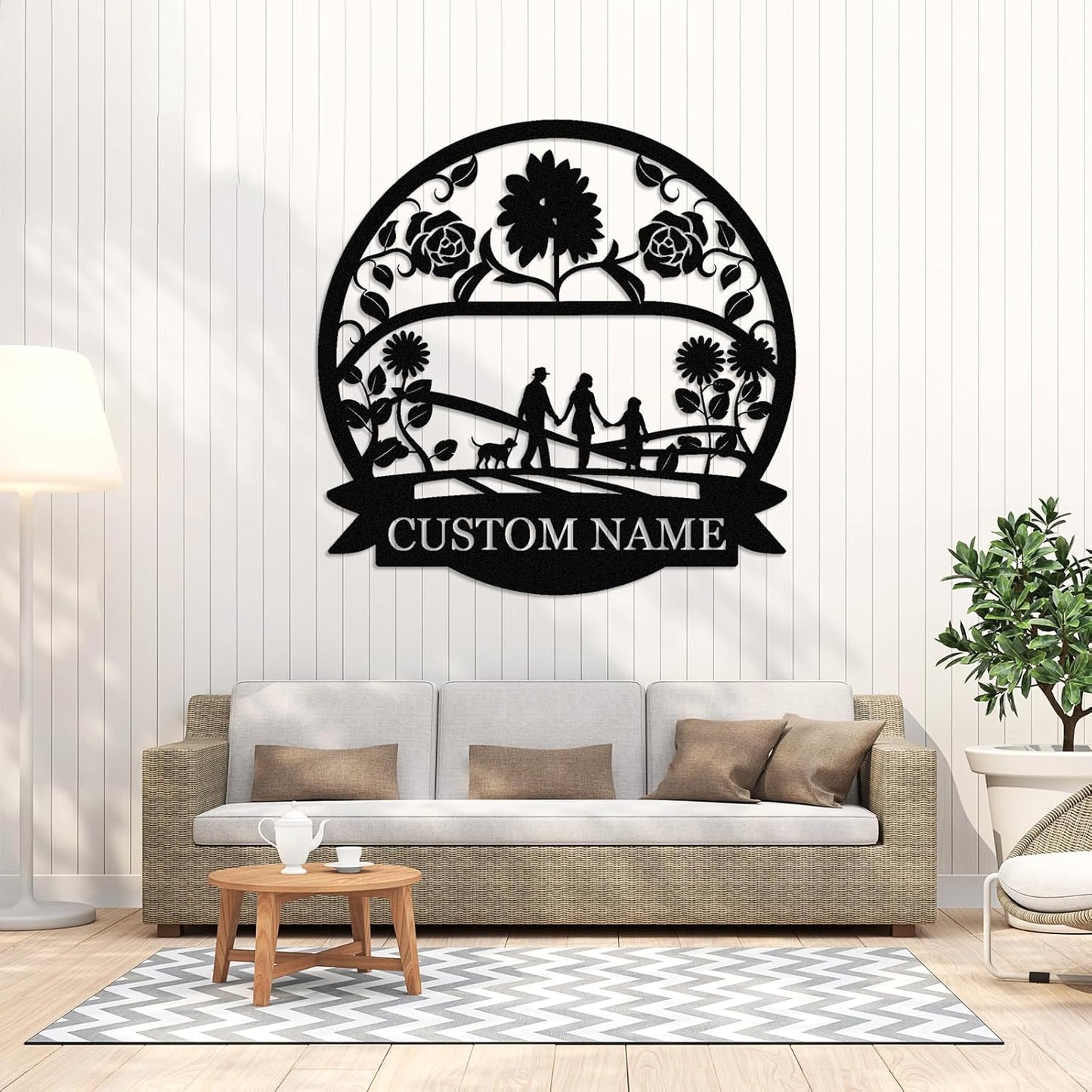 Personalized Family Name Sign, Custom Family Signs Metal Wall Decor, Family Wall Art, Metal Signs Customized, Family Wall Decor for Living Room, Rustic Hanging Decoration Sign, Housewarming Gifts