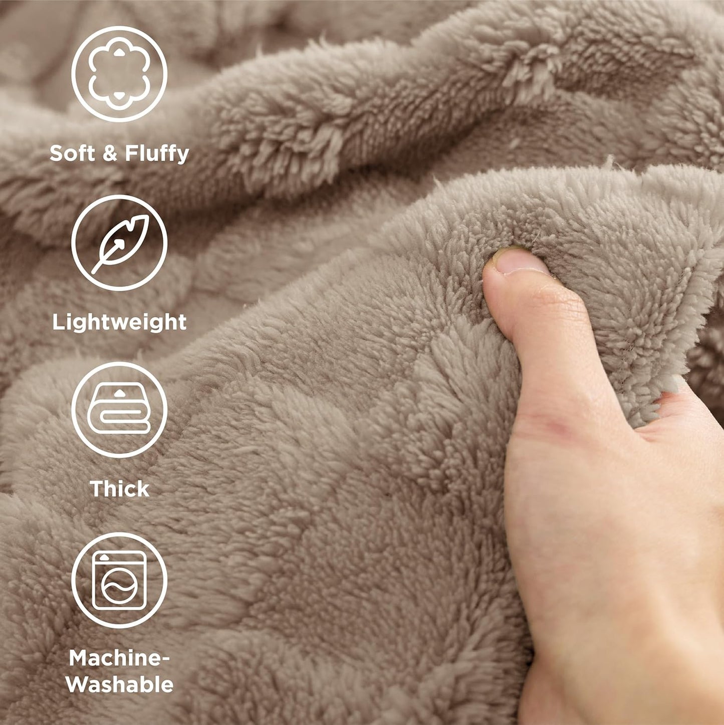 Bedsure GentleSoft Twin Blanket for Bed Light Taupe - Super Soft Cozy Blankets for Women Men Girls, Cute Fuzzy Fleece Throws for Bedroom Couch, 60x80 Inches