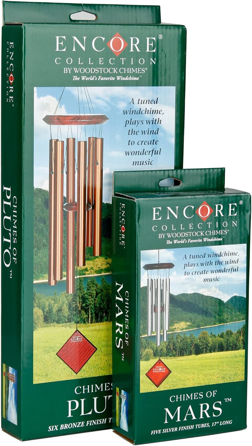 Woodstock Chimes Pluto Wind Chime for Outside 37" Black Wood Medium Tone Sound for Outdoor Garden, Patio, Porch Decor Gifts, Encore Collection, DCKK37