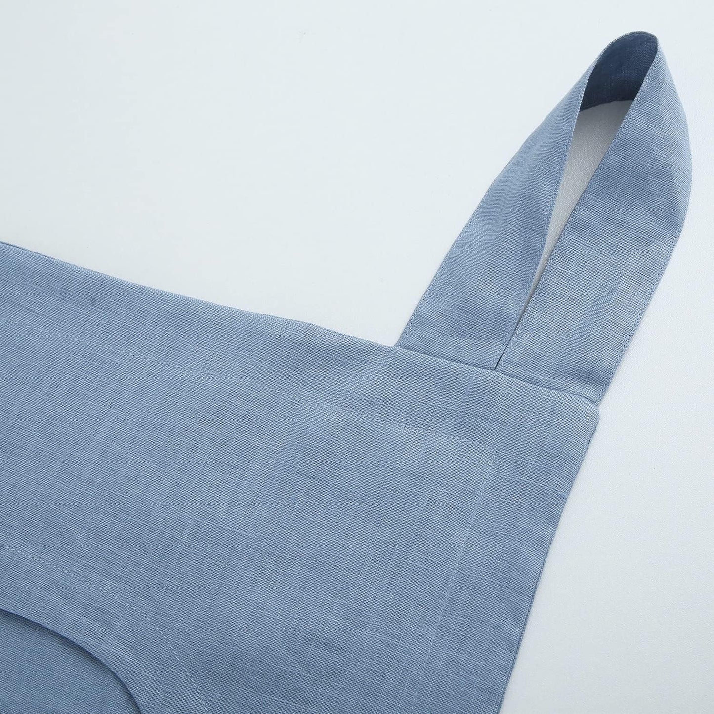 Amazhiyu 100% Linen Door Hanging Laundry Hamper Bag, 19x27 Inches, Steel Blue