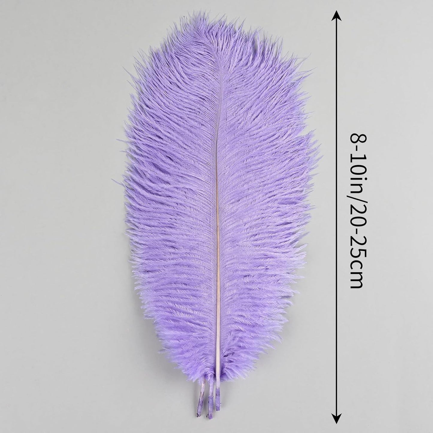 THARAHT Lavender Ostrich Feathers 12pcs Natural Bulk 8-10Inch 20cm-25cm for Crafts Wedding Party Centerpieces Flower Arrangement Easter Gatsbi and Home Decoration Feather
