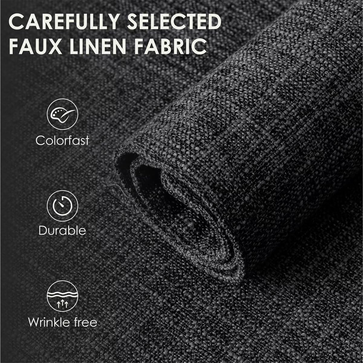Placemats Set of 8, Bilayer Thickened Linen Place Mats Heat Resistant Machine Washable Wrinkle Free Carefully Selected Polyester Mats for Kitchen/Dining/Coffee Table (Charcoal Grey)