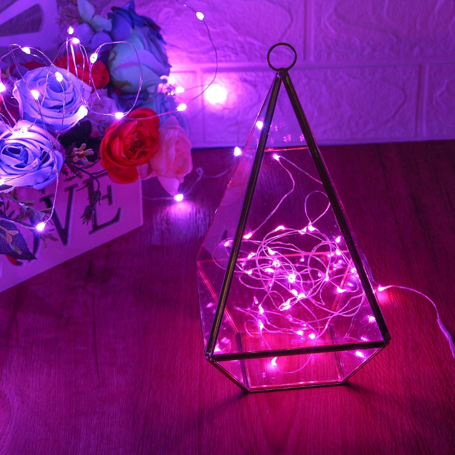 XINKAITE Fairy Lights - Waterproof LED Starry String Lights for Indoor & Outdoor DIY Decoration, Home Parties, Christmas Holiday (10FT/3Meters, Pink)