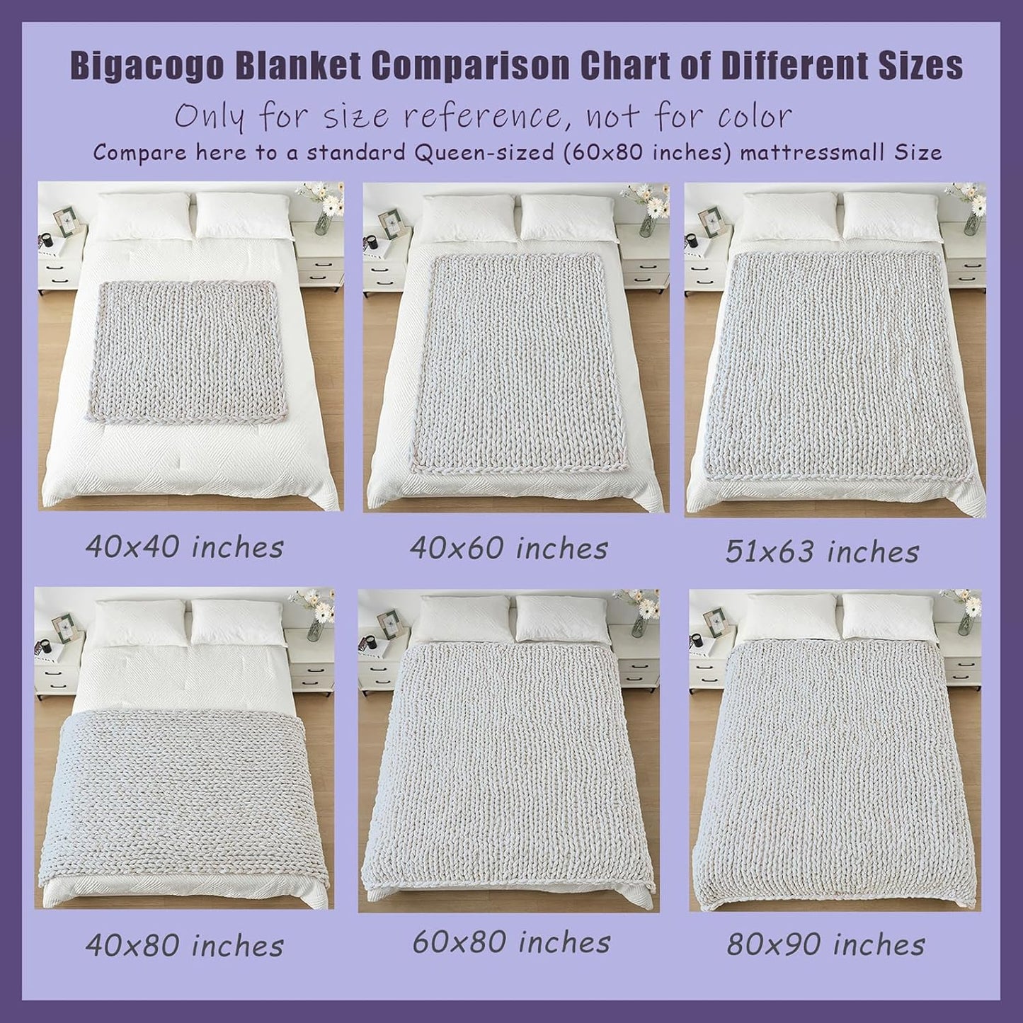 Bigacogo Chunky Knit Throw Blanket for Couch, 51x63 inches, 100% Hand Knitted with Thick Jumbo Chenille Yarn, Cozy Soft Large Rope Knot Cable Crochet Blankets for Sofa Bed Living Room, Rose Tan