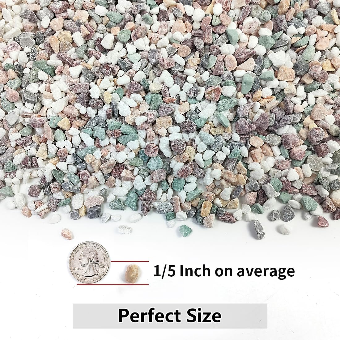 5LB Succulent and Cactus Gravel Pebbles, 1/5 Inch Natural Decorative Polished Stones, River Rocks for Vases Gardening Indoor and Outdoor Decorative Rocks, Colorful
