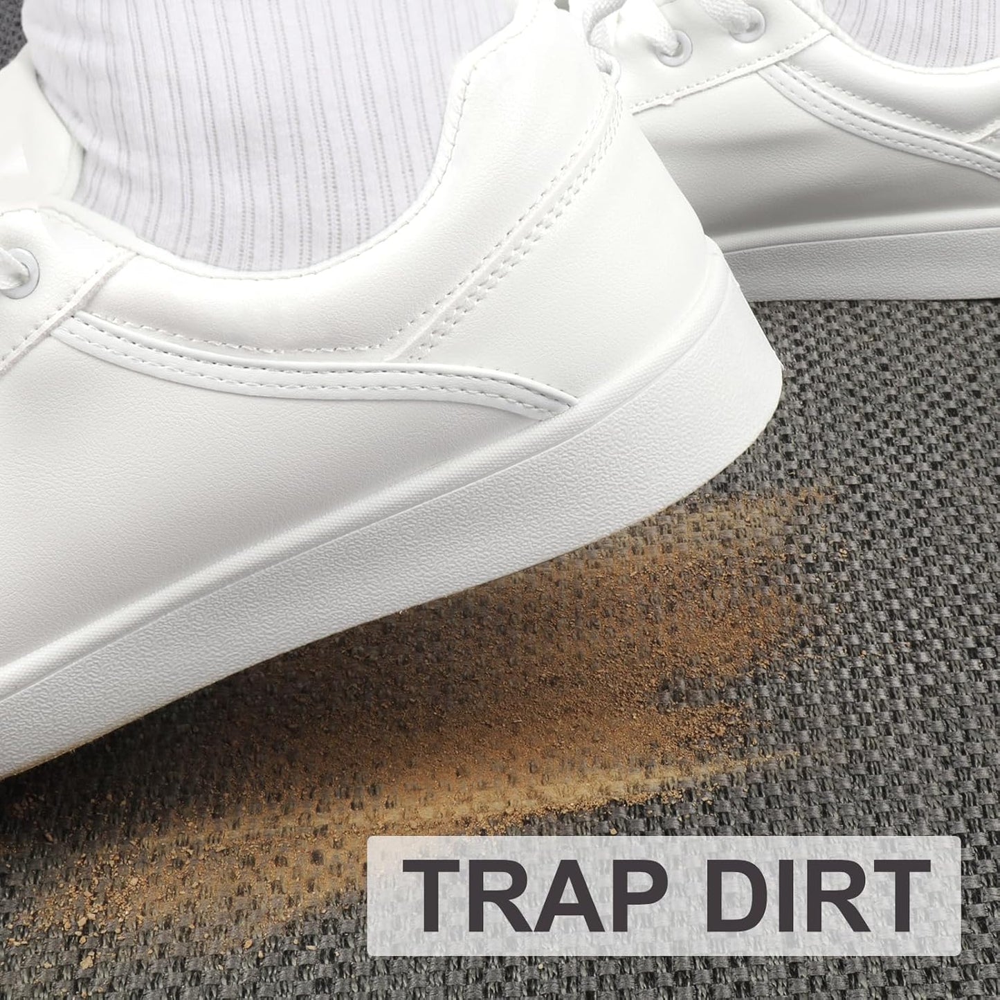 LEKEEPGO Door Mat 24"x36", Non Slip Door Mat Indoor Entrance, Rubber Backing Front Indoor Door mat Washable Absorbent Low-Profile Entryway Entry Resist Dirt Inside Door Mats, Grey