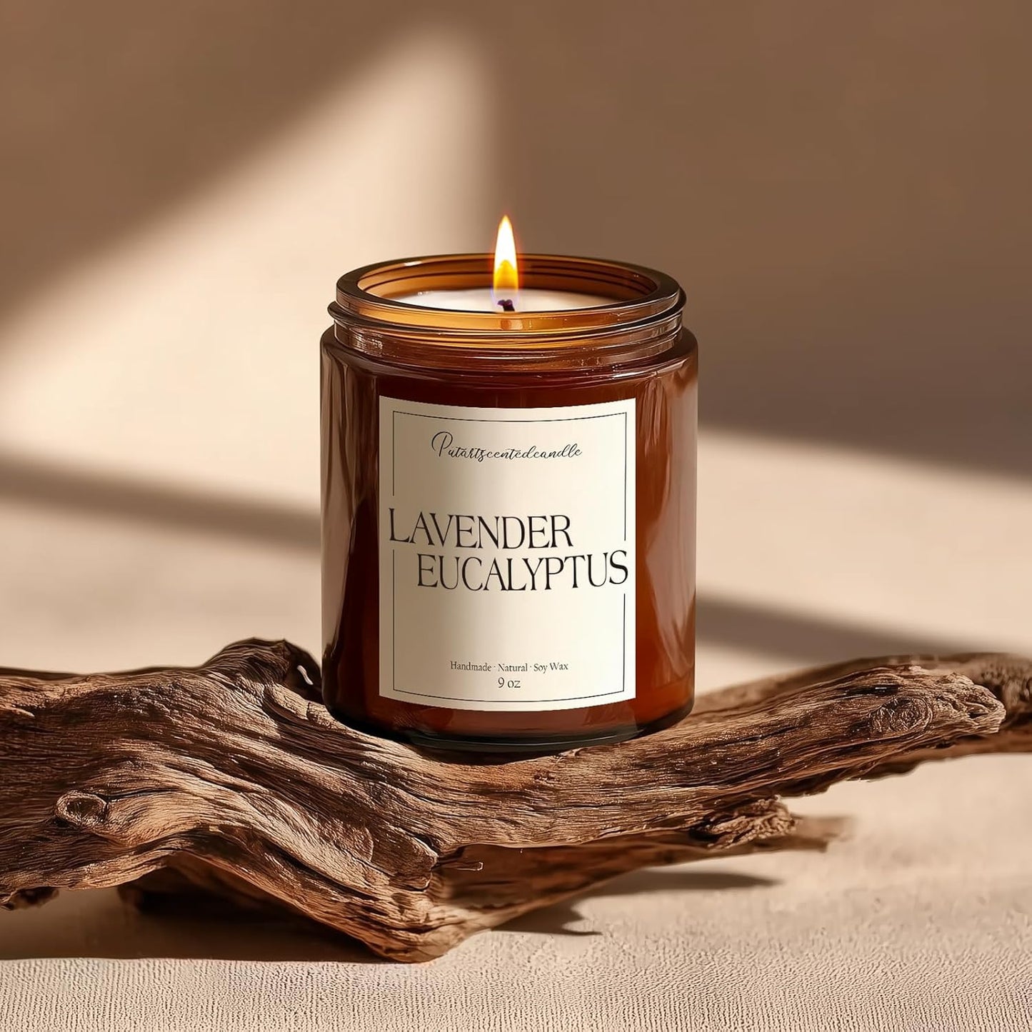 Lavender & Eucalyptus Scented Candles for Home, Natural Soy Wax Aromatherapy Non Toxic Candle Gifts for Women Men, Home Fragrance Decoration Glass Jar Candle for Meditation and Relaxation (9oz)