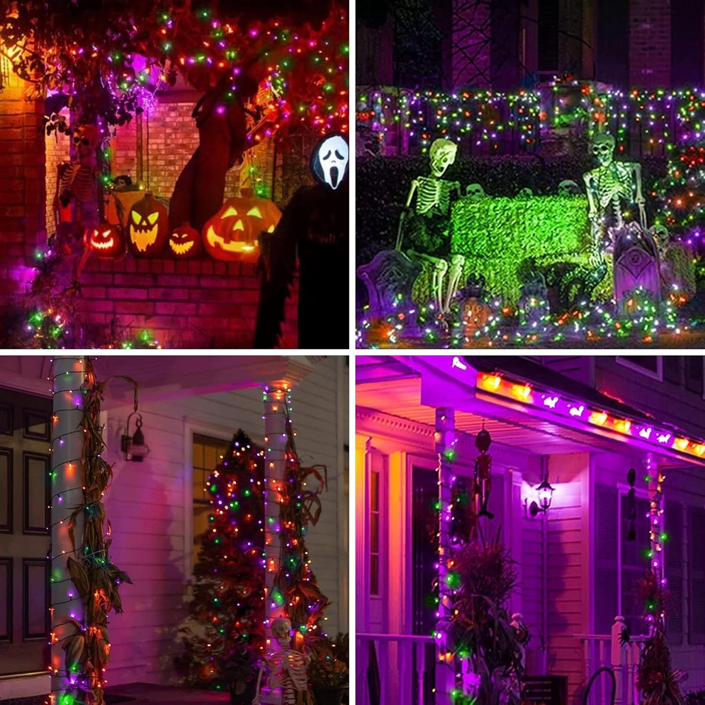 Brown Wire, Multicolor Incandescent Bulb 300 Mini String Lights for Indoor Halloween Tree Home Party Festival Decoration