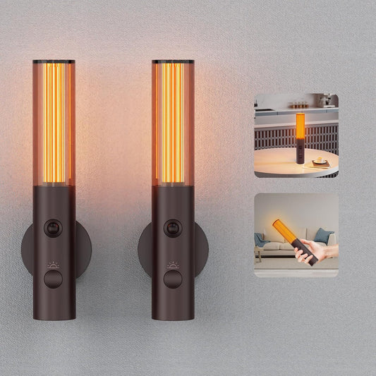 2Pack Motion Sensor LED Night Lights, Rechargeable Battery Operated Indoor Smart Motion Detector Nightlights with 3 Modes&3 Brightness, Auto Body Sensor Dimmable Wall Lamps for Closet Stairway Cabinet