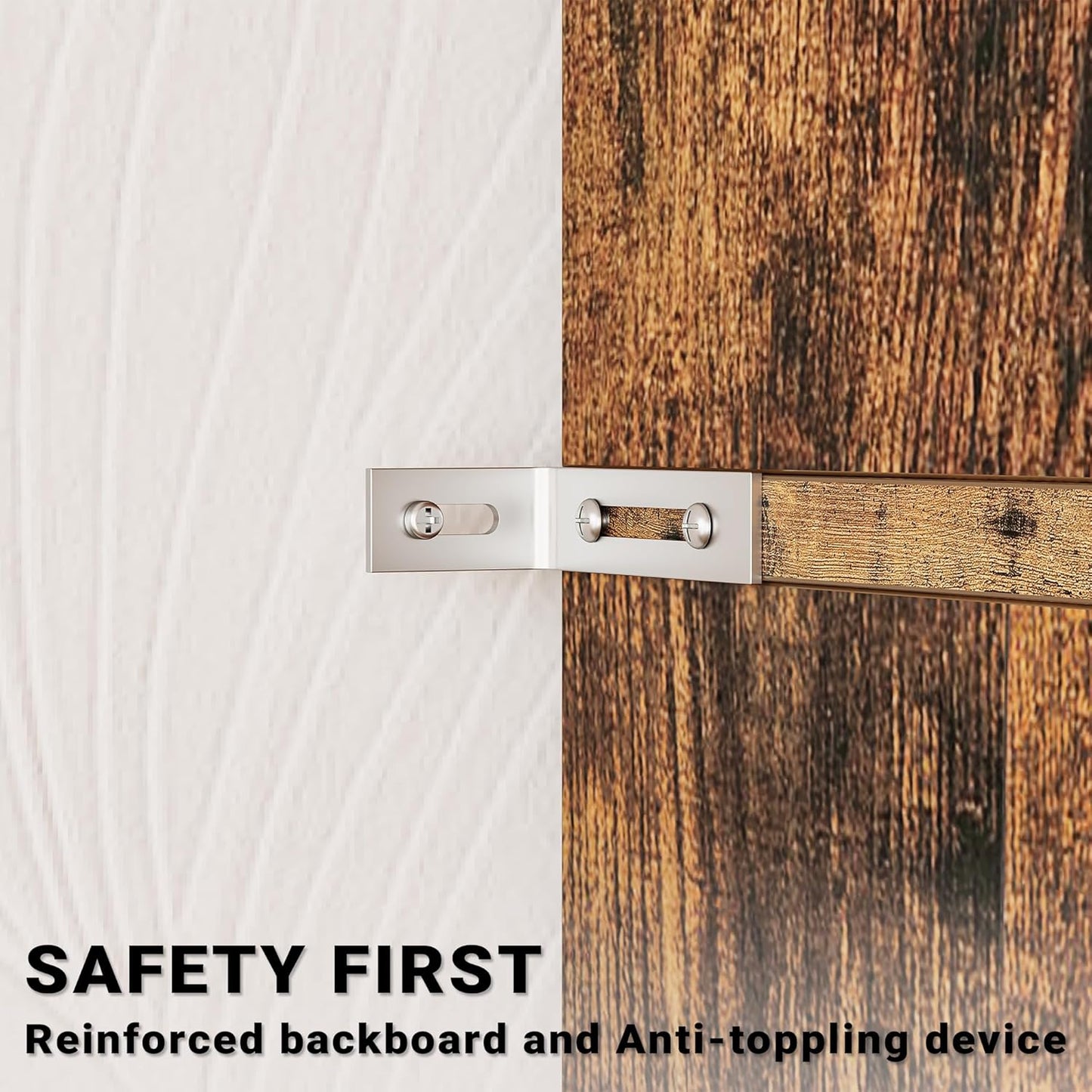 IRONCK Kitchen Pantry 72" Height, with 8 Hanging Shelves, 2 Drawers and Open Storage Cabinet, Freestanding Cupboard for Dining Room Living Room,Vintage Brown