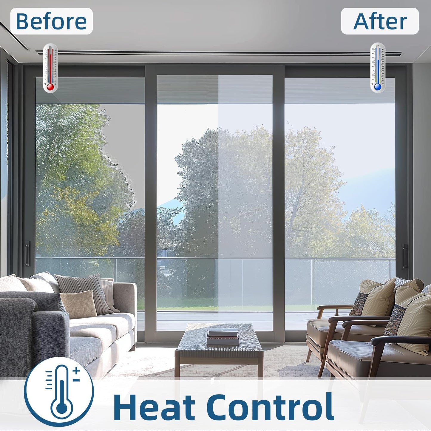 DUOFIRE One Way Window Film Privacy See Out Not in Heat Blocker Window Tint Reflective Mirror Windows Tinting Film for Home Static Cling Anti-UV Sun Blocking Windows Covering（Silver, 23.6x78.7in）