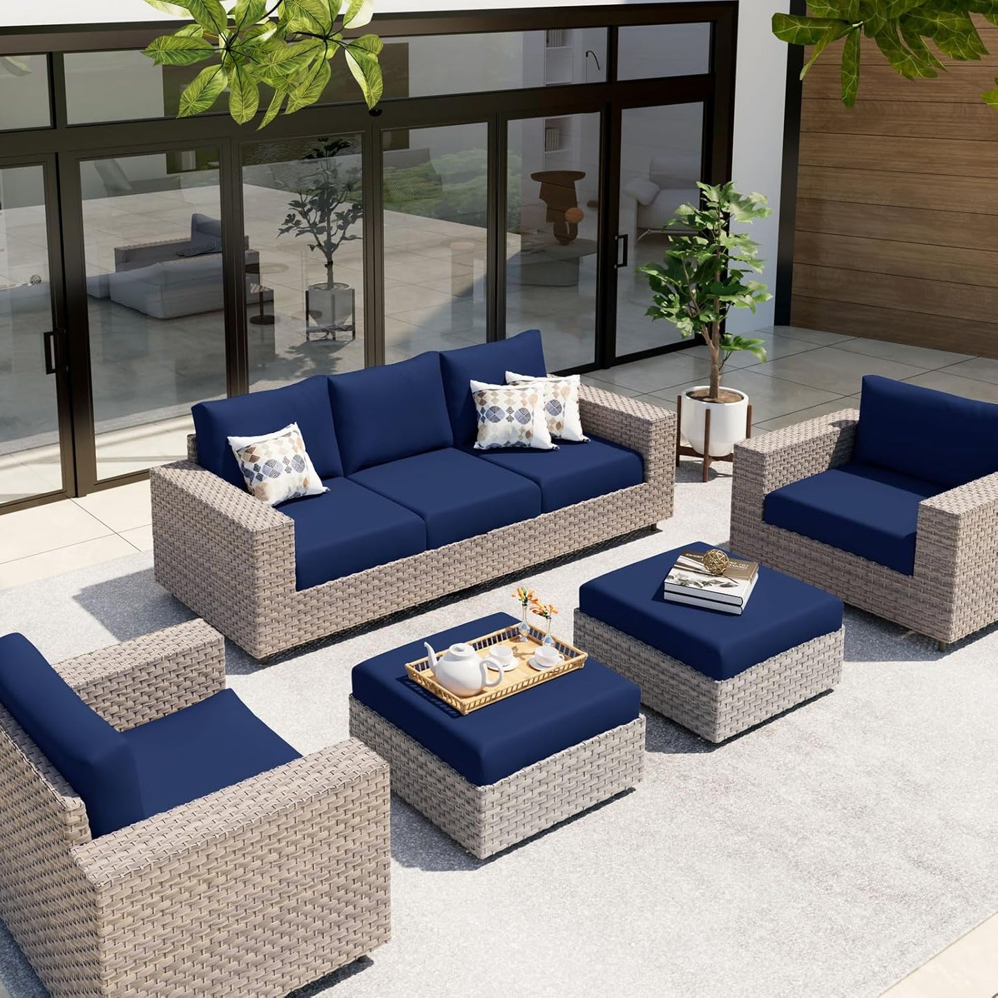 hyha Waterproof Couch Cushion Covers, Sectional Sofa Slipcovers Washable, L Shape Chaise Dog Couch Covers for Sectional Sofa, Universal Furniture Protector (1 Piece for Chaise XL, Navy)