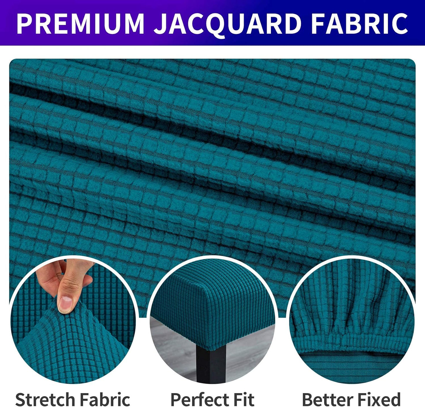 Howhic Stretch Chair Covers for Dining Room Set of 6, Removable Washable Dining Room Chair Covers, Dining Chair Slipcovers Seat Protector, Great Home Decor and Banquet Upholstery (Teal, 6 Pack)