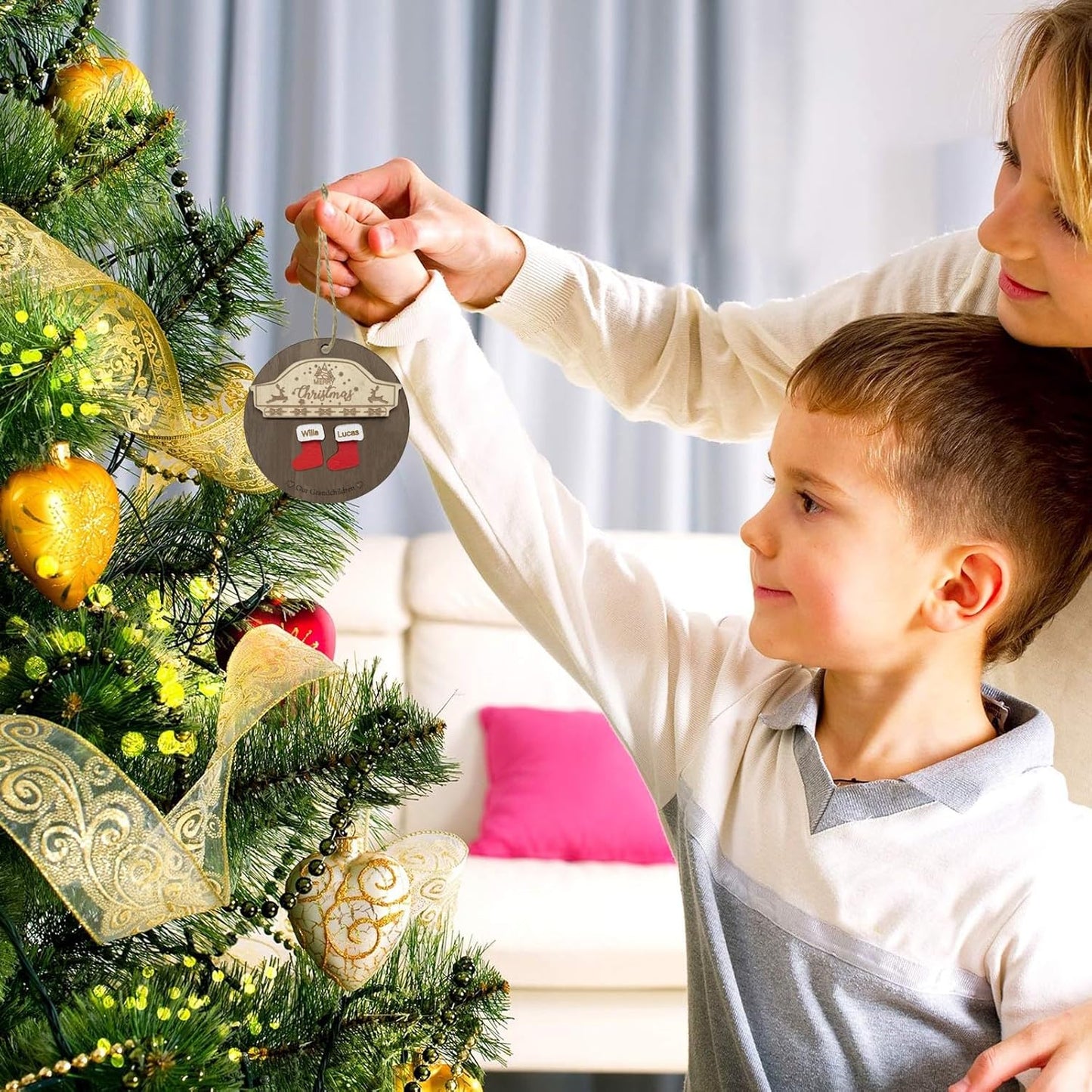 2025 Christmas Ornaments Personalized Christmas Family Name Ornaments,Custom Stocking Wooden Xmas Ornament Family of 2/3/4/5/6/7/8,Customized Xmas Ornament Tree Deorations,Personalized Gifts