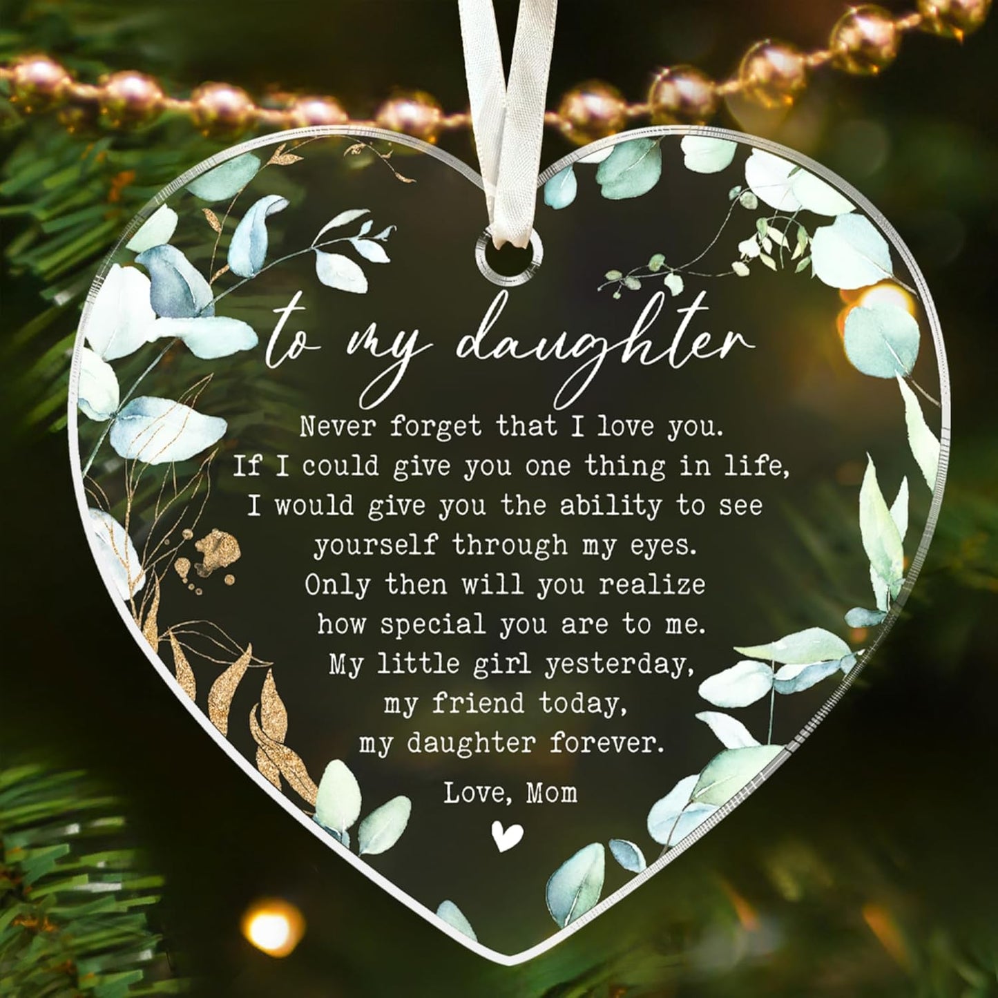 Daughter Christmas Ornaments 2025 - Daughter Christmas Ornaments - Gifts for Daughters from Mom - Acrylic Ornament 2025