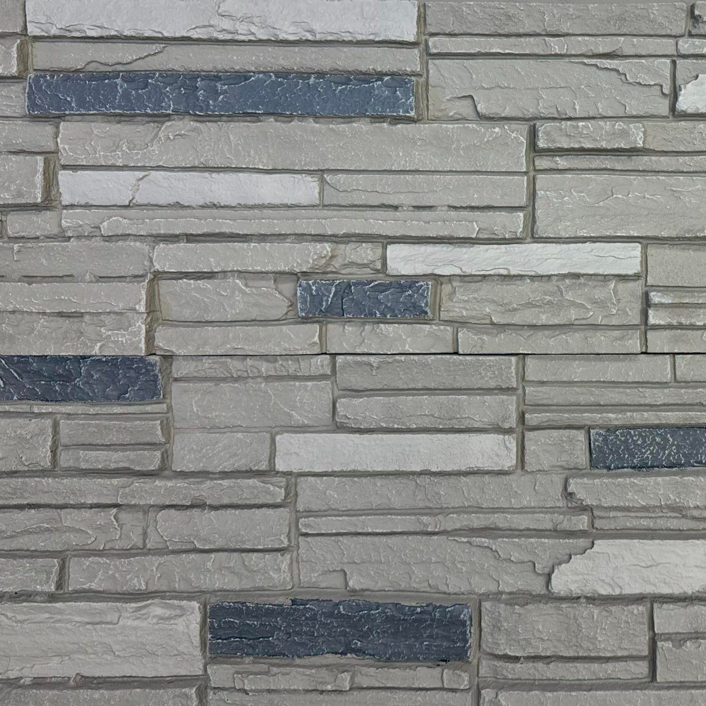 OTECKO 6-Pack Faux Stone Wall Panel 48 in x 13 in x 2 in Stacked Stone High Density Polyurethane Wall Siding Panels 24 sq ft, Easy Install, Interior/Exterior Arizona Trail (Light Gray)