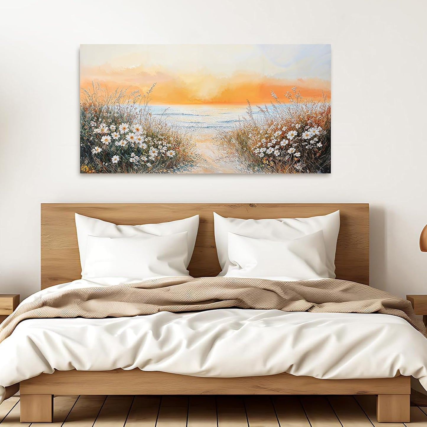 Canvas Wall Art Decor Wall Pictures for Living Room Seaside Artwork for Walls Coastal Beach Wall Art Prints Canvas Art Wall Decor Vintage Landscape Wall Art Decorations Bedroom Home Wall Art Decor 20"X40"