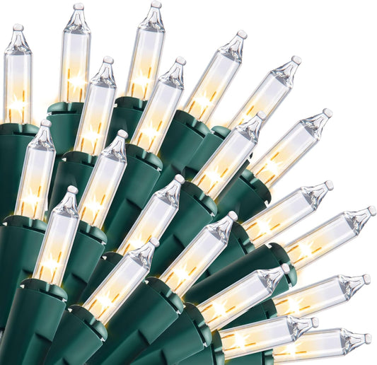 Joiedomi Clear Christmas String Lights Indoor,150 Count Mini Warm White Fairy Light,31.2FT Lighting Decor for Patio Dorm Classroom Bedroom Holiday Wedding Party Garland Birthday Festival,Green Wire