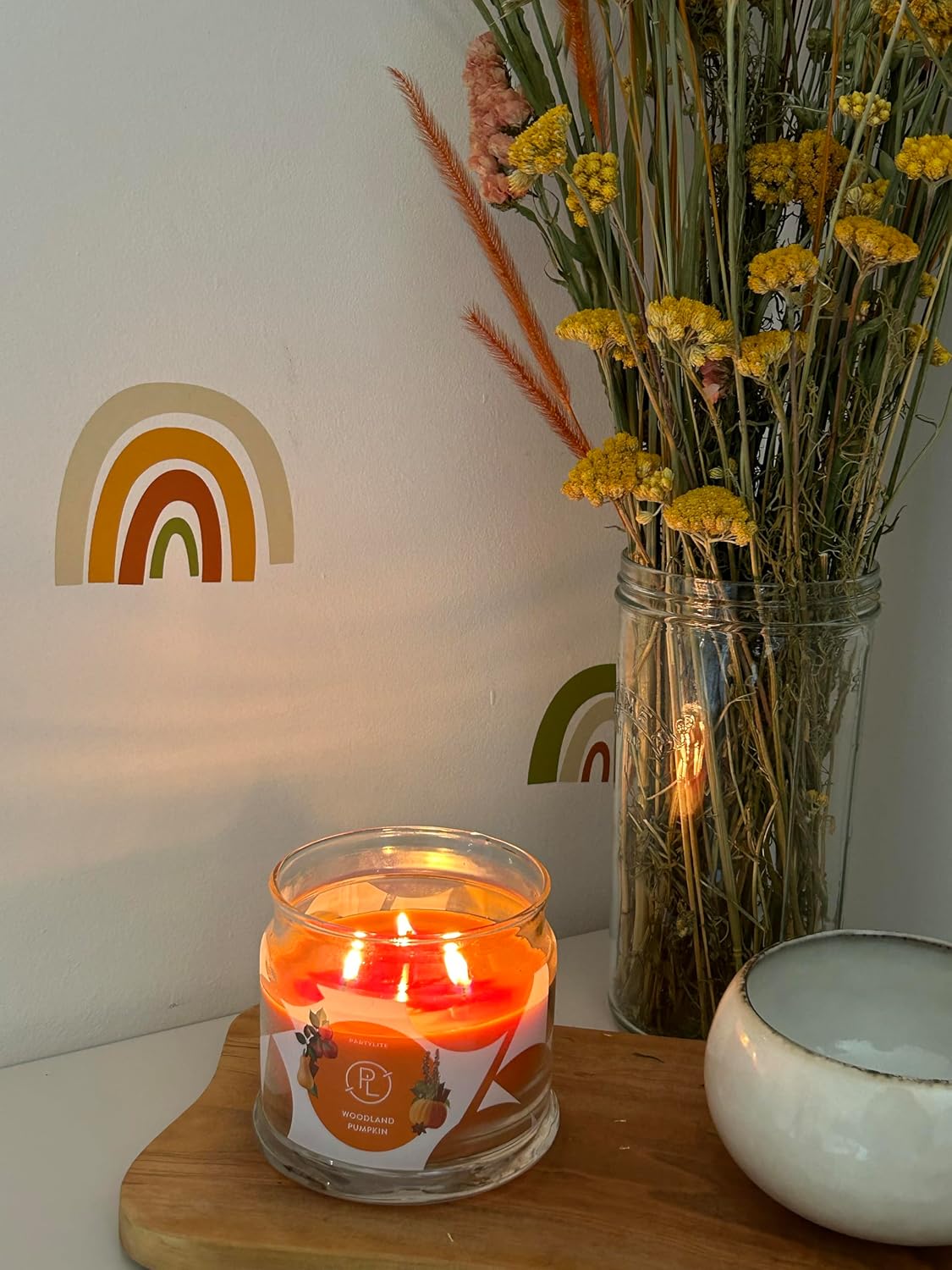 PartyLite Woodland Pumpkin 3-Wick Jar Candle – Autumn Spice & Cinnamon Scent, 25-45 Hours Burn Time, Clean-Burning, Harvest-Inspired Fragrance