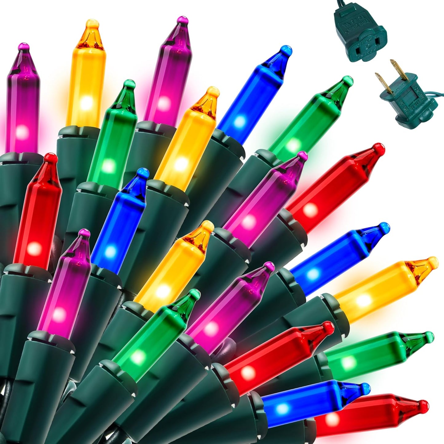 Joiedomi Multicolor Christmas String Lights,450(3x150) 93.6FT Christmas Fairy Tree Lights Plug in for Indoor Outdoor Xmas Decorations Patio Holiday Theme Party Yard House,Green Wire