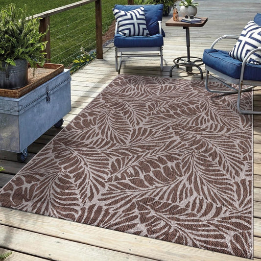 Keen Home Design Terrace Outdoor Area Rug - 4x6 Washable Indoor/Outdoor Rug for Patio, Kitchen, Balcony, Beach, Garden, Deck and Porch, Size: 3'10"x5'7"
