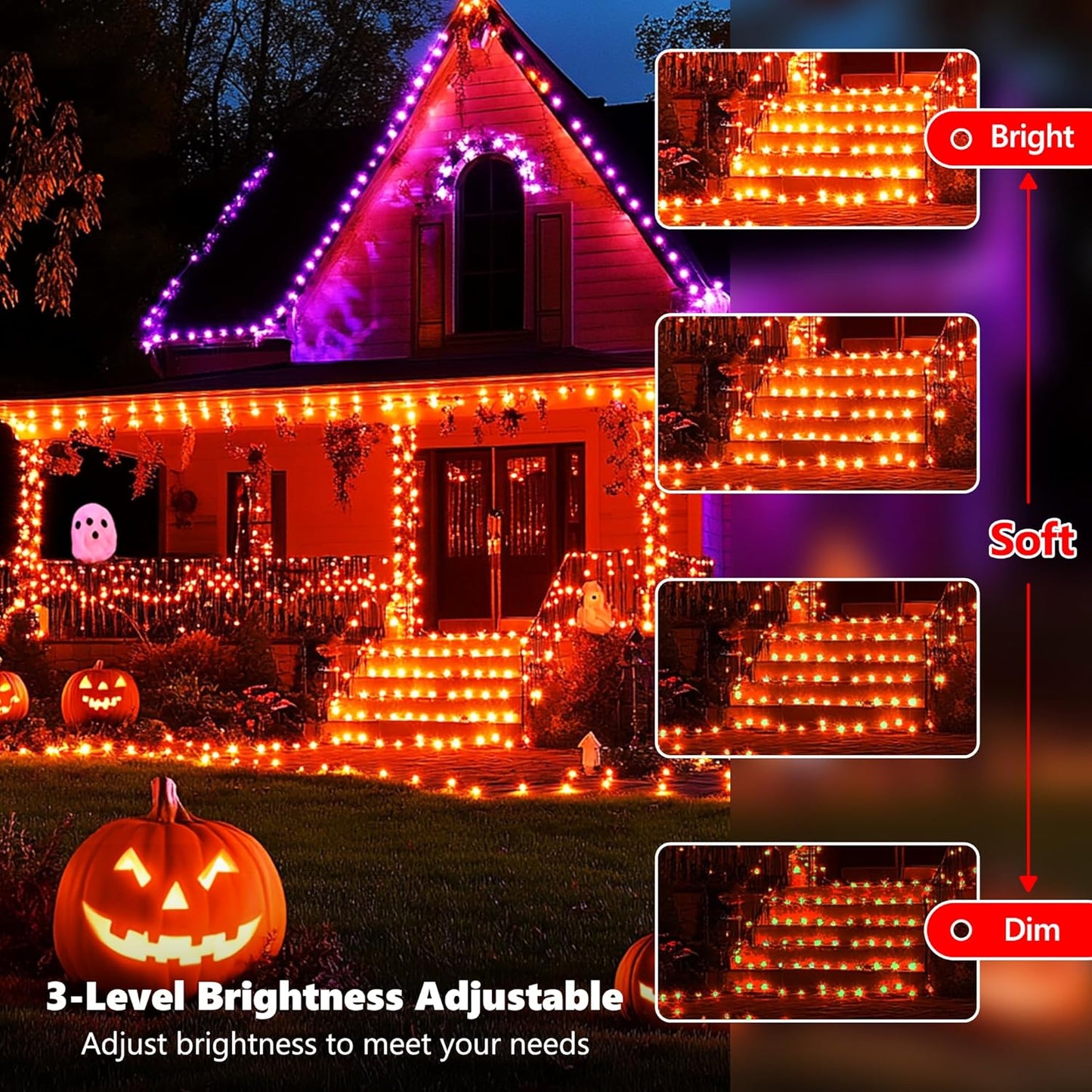 iBaycon Color Changing Christmas Lights, 66FT 200 LED RGB Halloween String Lights Outdoor, Fairy Twinkle Tree Lights with Remote Timer Plug in for Xmas Room Indoor Party Holiday Decorations