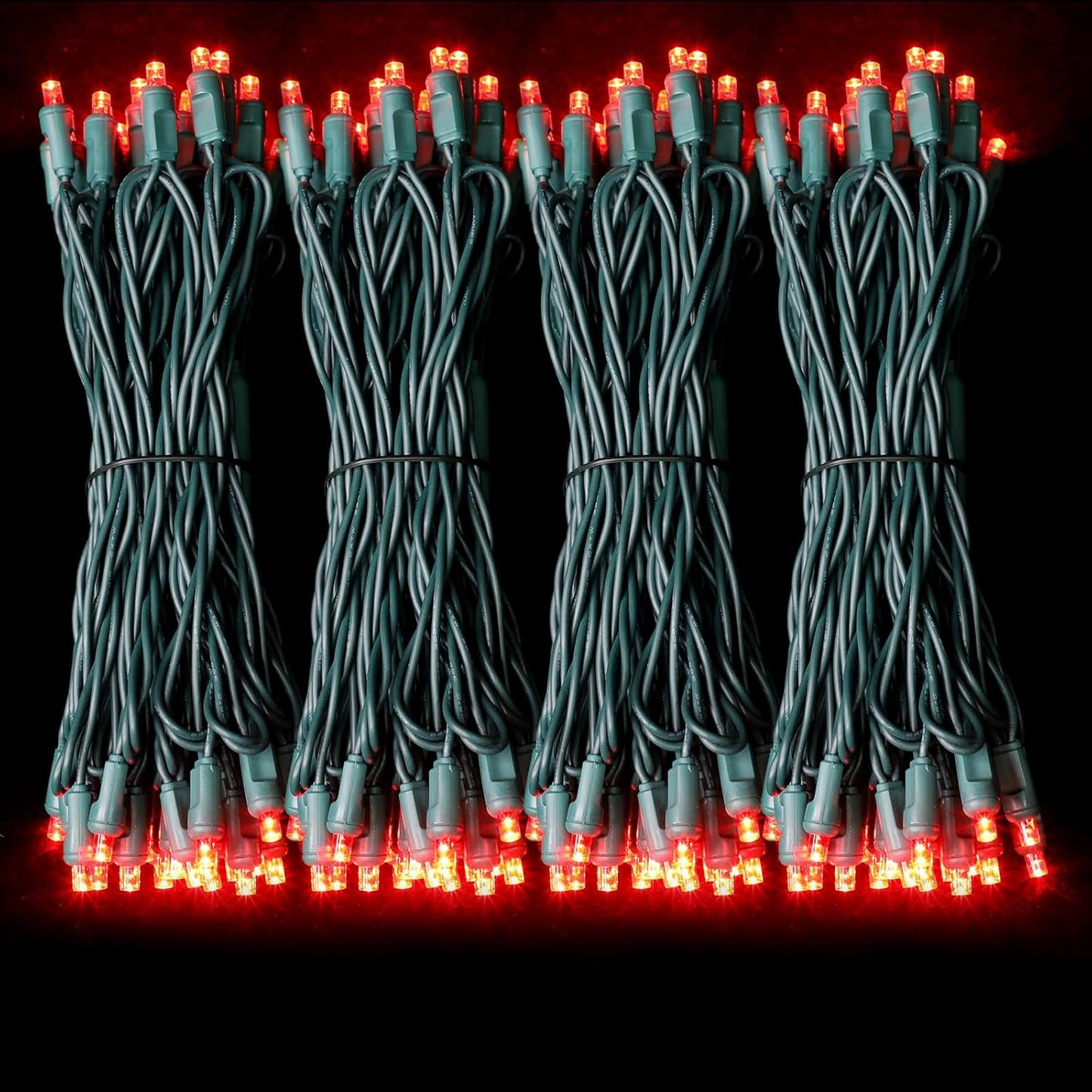 600LED (12pk of 50L) String Lights,LED Christmas Lights, 6" SPACING,Green Wire,RED