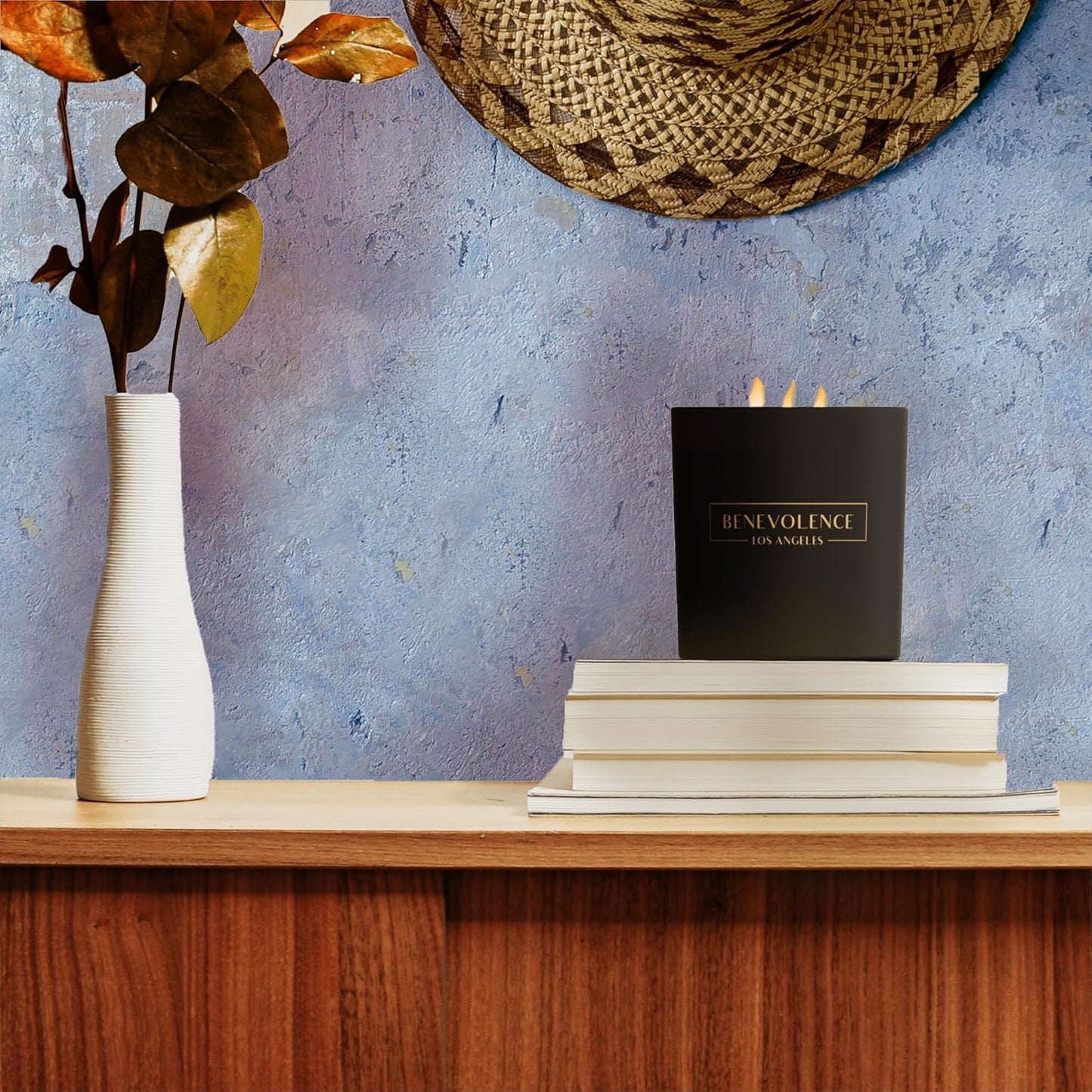 Benevolence LA 3 Wick Candle, Fig Tree Large Scented Candle | Soy Candles | Gifts for Women and Men | Home Fragrance | Aromatherapy | Bathroom Freshener 14.5 Oz, 45 Hour Burn