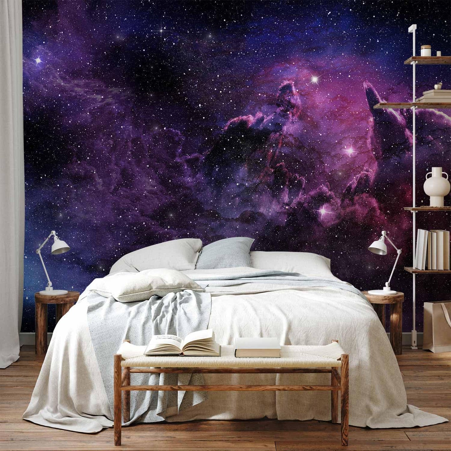 artgeist Wall Mural Cosmos Galaxy 135x101 in - Peel and Stick Self-Adhesive Wallpaper Removable Large Sticker Foil Wall Decor Print Picture Image Design a-C-0022-a-a