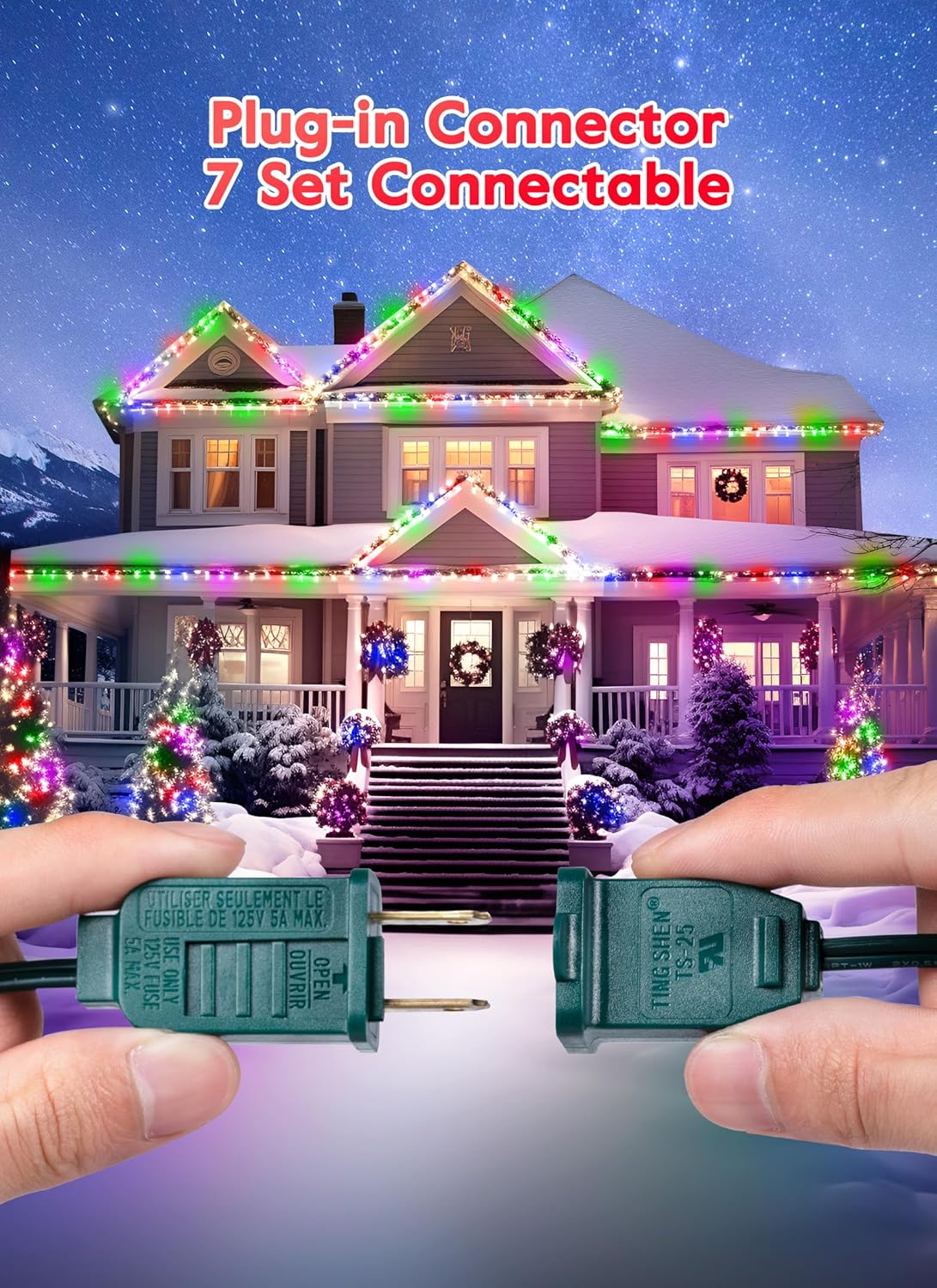 Minetom C9 Christmas String Lights, 100 Ft Multicolor Outdoor Christmas Lights, 100 Strawberry LED Bulbs, Connectable UL Certified for Indoor Roofline Holiday Backyard Xmas Decor