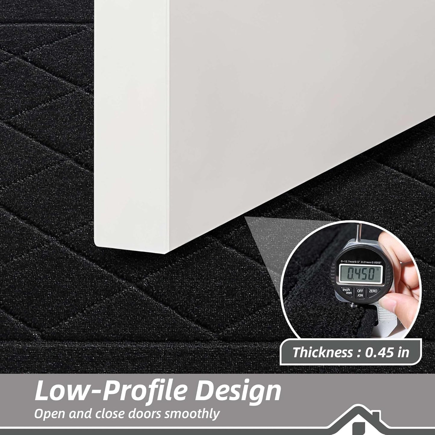 BEQHAUSE Dirt Trapper Door Mat 36" x 60", Doormat Non-Slip Entryway Rugs Washable, Dog Door Mat Stain Resistant and Absorbent Welcome Floor Mat for Front Back Door, Muddy Wet Shoes & Paws, Black