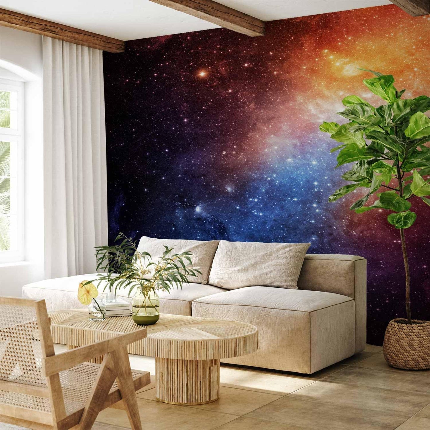 artgeist Wall Mural Cosmos Galaxy 96x69 in - Peel and Stick Self-Adhesive Wallpaper Removable Large Sticker Foil Wall Decor Print Picture Image Design f-B-0057-a-a