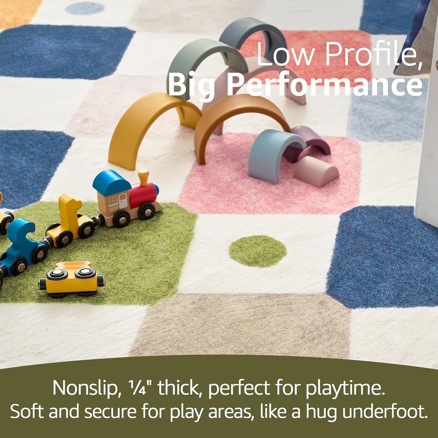 jinchan Round Rug 4ft Kids Washable Rug Indoor Floor Cover Non-Slip Soft Modern Elementary School Classroom Colorful Diamond Carpet for Nursery Daycare Bedroom Playroom Living Room Circus on Cream