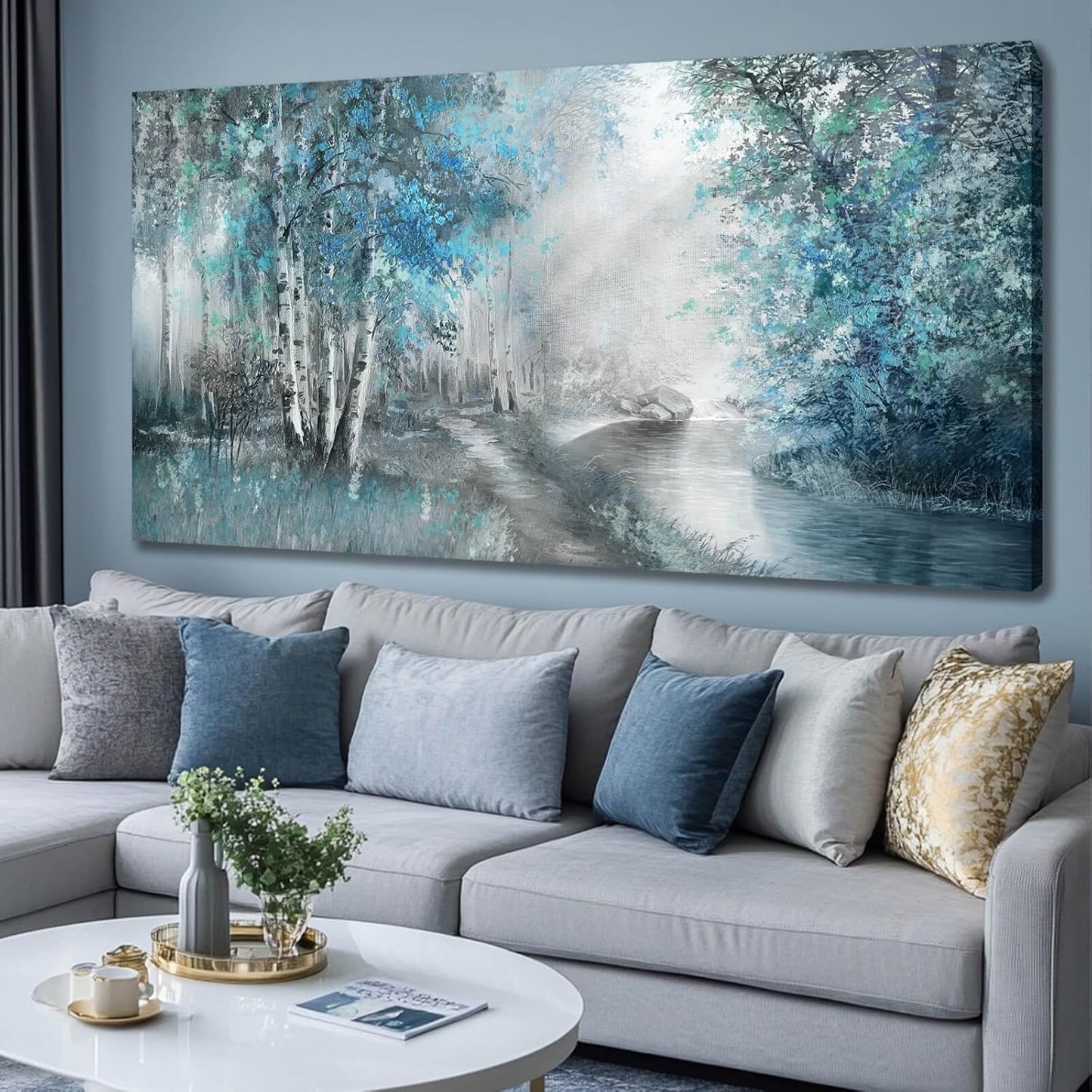 SOUGUAN Forest Pictures for Wall Canvas Art 30"x60" Plant Wall Decor Tree Artwork Painting Natural Decorations for Dining Room, Bedroom, Home Office, Kitchen