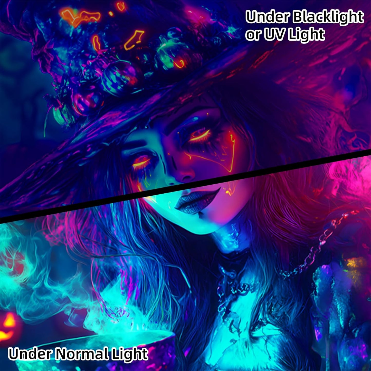 Halloween Tapestry, Blacklight Tapestry for Halloween Party Decor Hanging Tapestries Backdrop Wall Art Poster for Bedroom Dorm 59x51in