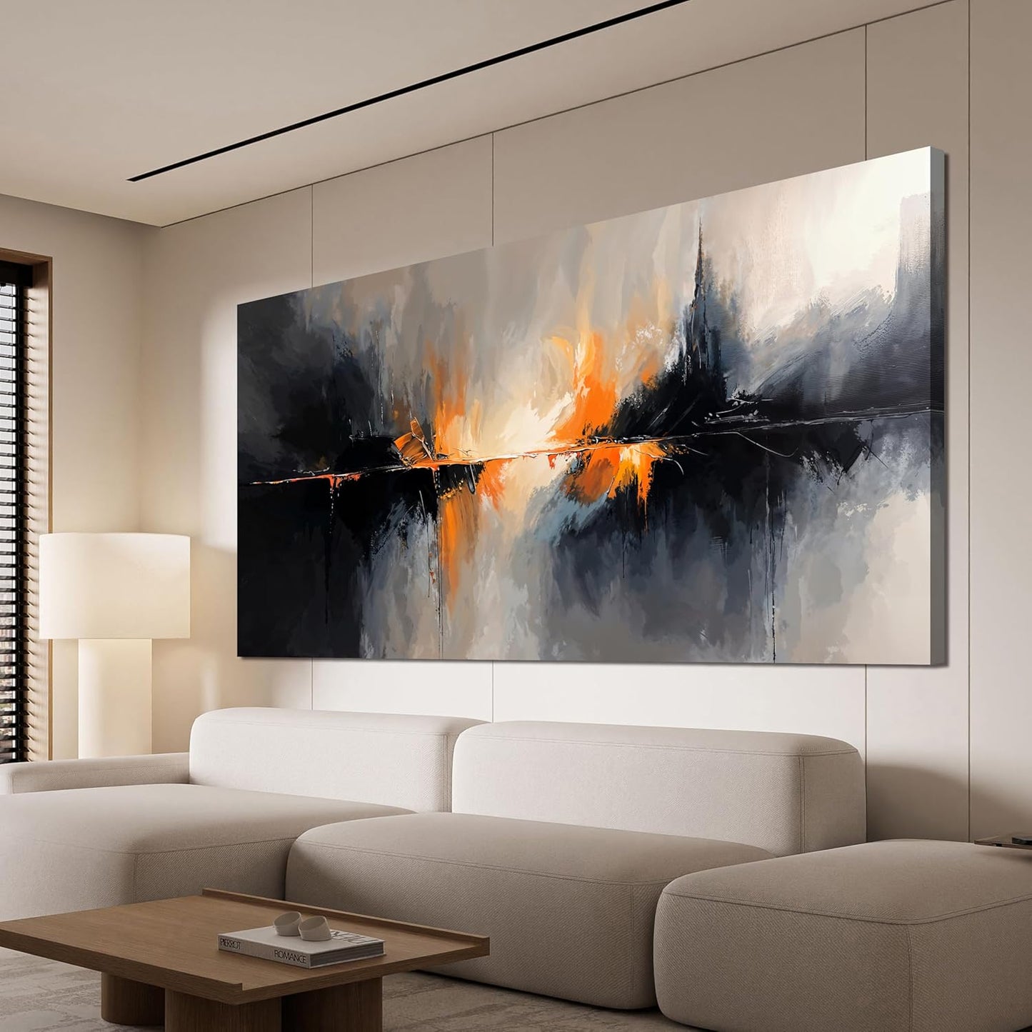 Abstract Canvas Wall Art Decor Black and White Wall Art Prints Art Work for Wall Decor Large Modern Wall Art Decorations Abstract Art Oversized Artwork for Walls Bedroom Office Decor 29" X 58"