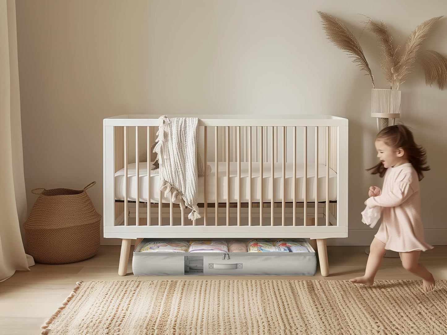 Under Bed Storage Containers with Window, Closet Organizers and Storage Bags, Foldable Underbed Storage Bags for Blankets, Clothing, Comforter, Linen Sheets, Wrapping Paper, 3 Pack, Grey