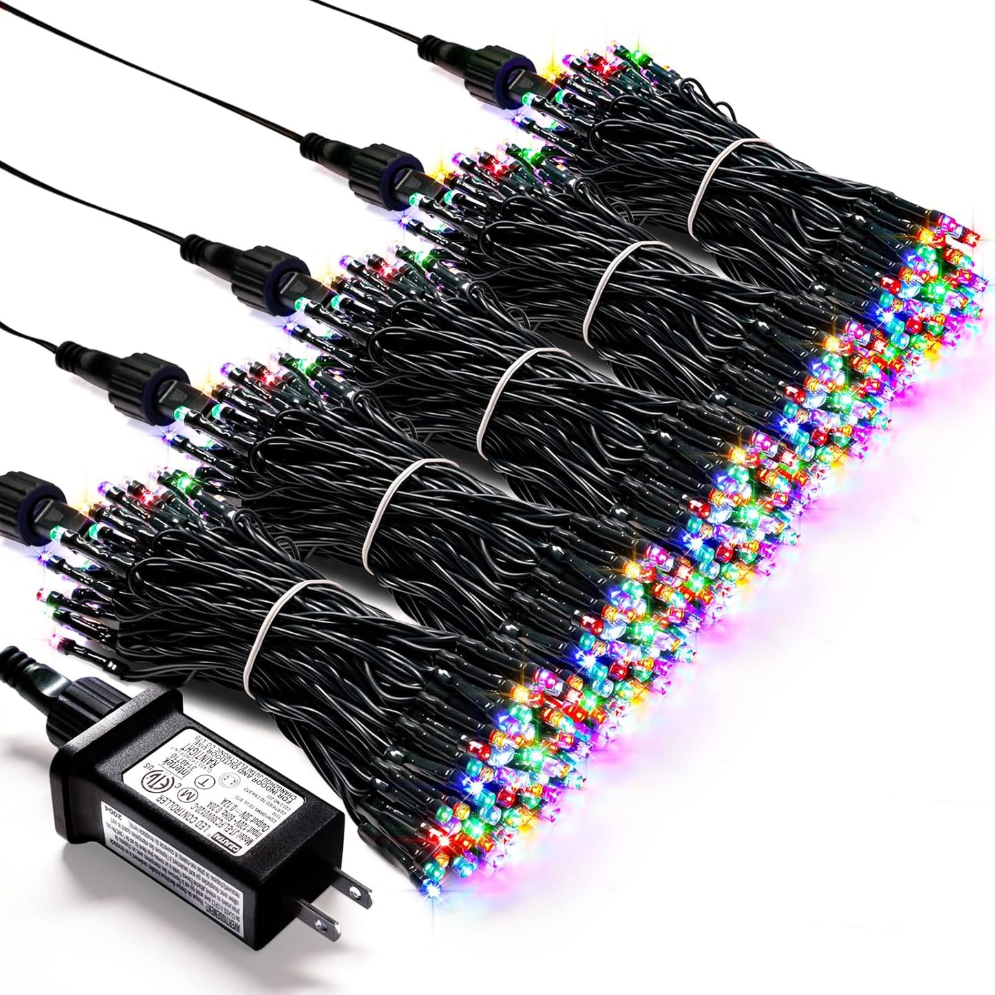 JMEXSUSS 500 LED Christmas Lights Outdoor Waterproof, Multicolor Christmas Tree Lights Plug in, 8 Modes Twinkle Fairy String Lights for Indoor Xmas Wedding Party Garden Decoration