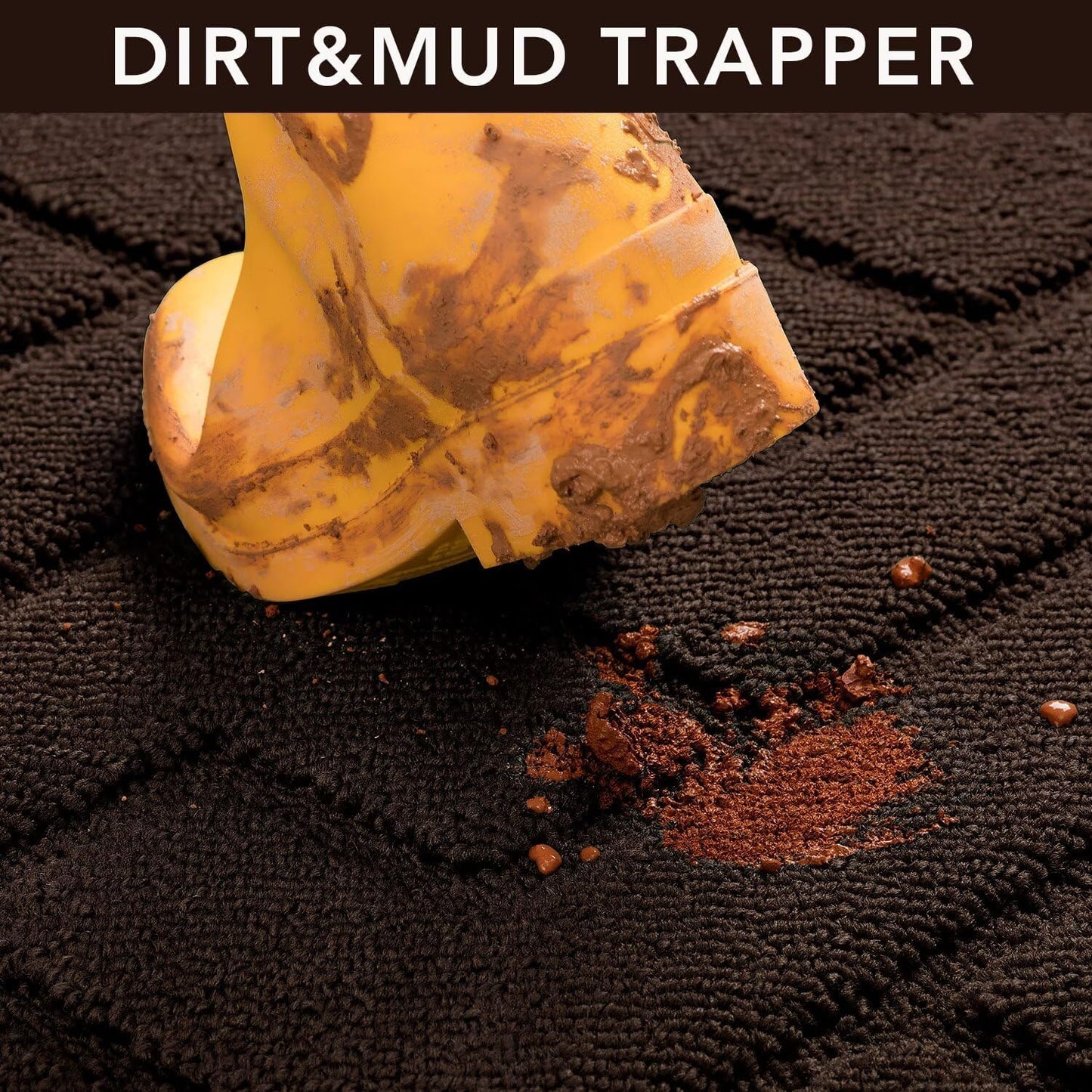 hicorfe Front Door Mat Outside Entrance,36"x59" Absorbent Muddy Dirt Resist Welcome Door Mats Outdoor Indoor,Stain and Fade Resistant,Non Slip Backing Entry Mat Doormat for Entryway(Coffee)