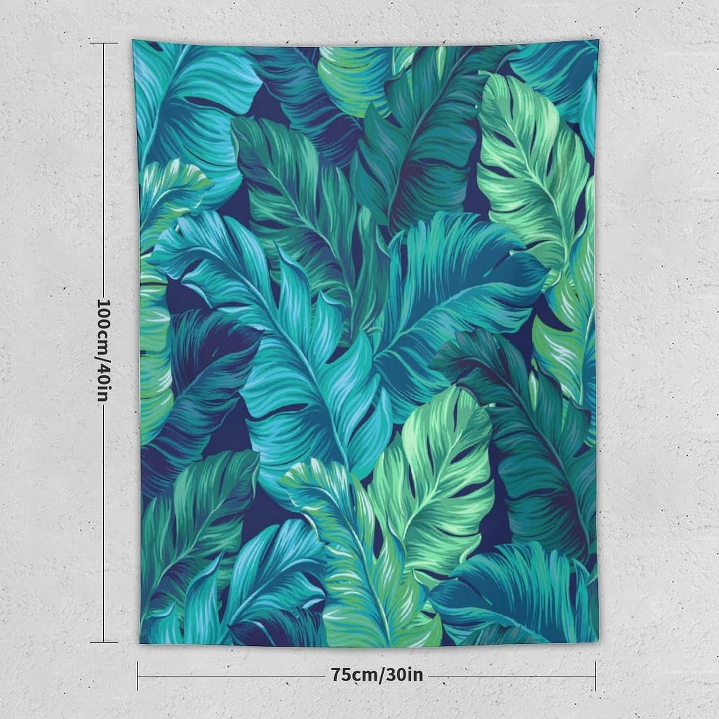 ICMOLYYENLO Tropical Green Plant Tapestry, Green Palm Leaves Natural Landscape Print Wall Tapestry for Bedroom Living Room Dormitory 50x60 Inch
