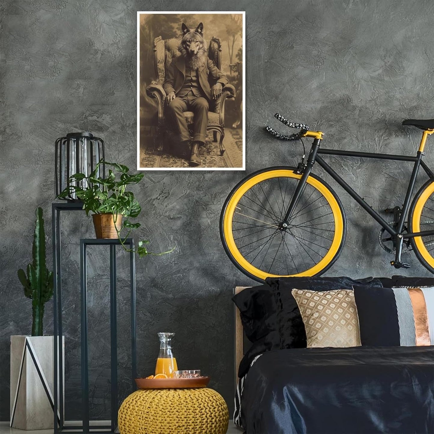 Werewolf Vintage Shoot Art Poster Print Canvas Wall Art Ideal for Dark Academia Gothic Occult Decor Living Room Bedroom Office Posters Decorations Creepy Picture 24X36inch Unframed