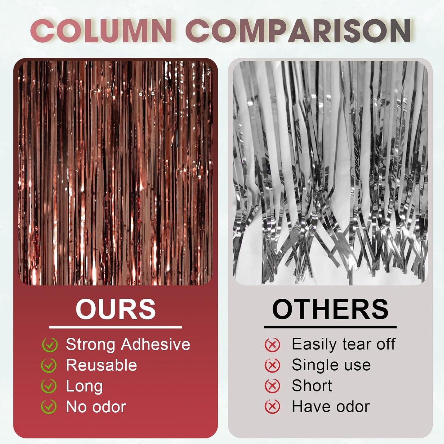 3 Pack 3.3 x 8.2 ft Brown Foil Fringe Backdrop Curtains, Tinsel Streamers Party Decorations, Fringe Backdrop, Door Shimmer for Thanksgiving Day or Birthday Party