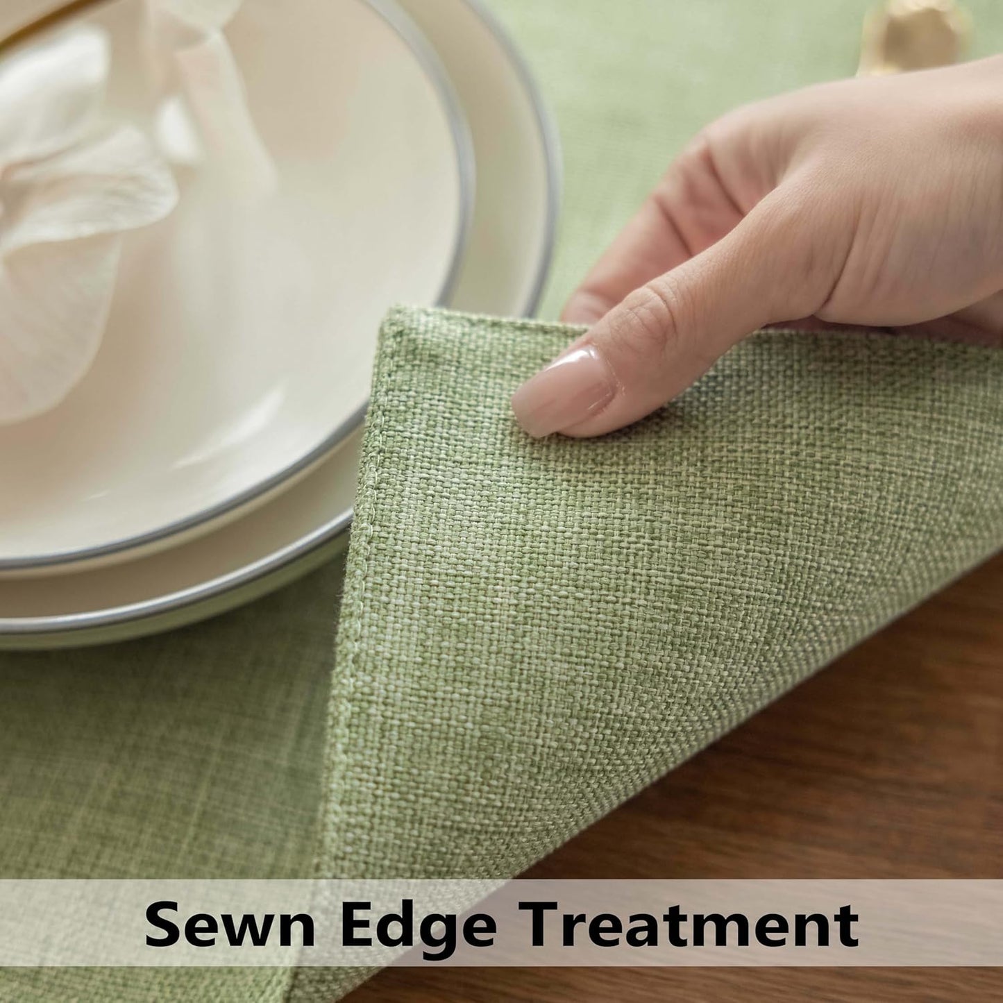 Demetex Green Placemats Set of 6 Washable Place Mats Heat Resistant Table Mats Sage Placemat for Kitchen Dining Plate Tables, Green