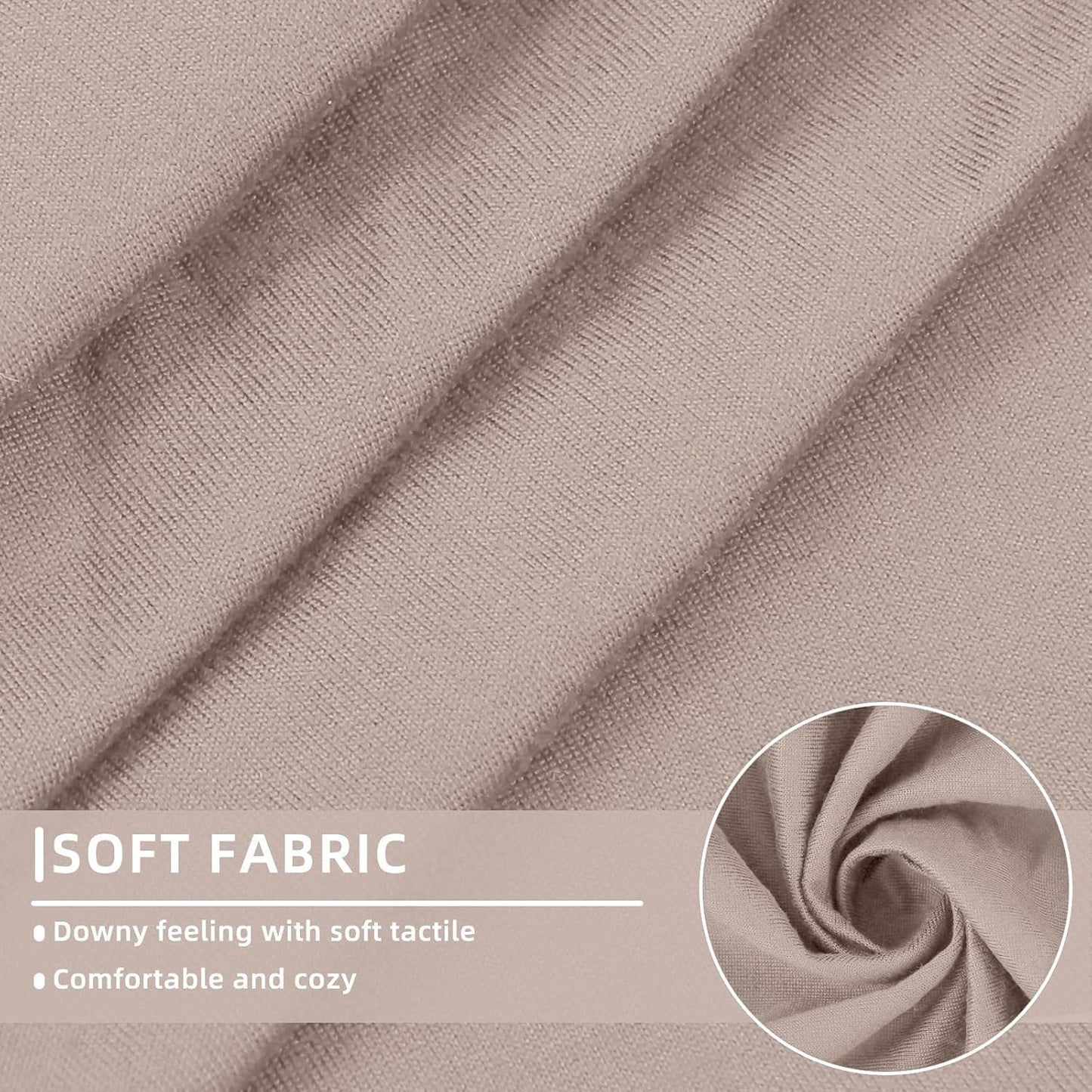 hyha Waterproof Couch Cushion Covers, Stretch Sofa Couch Seat Slipcover for Dog Washable, Non-Slip Waterproof Outdoor Cushion Covers for Patio Furniture Replacement (2 Pieces, Taupe)