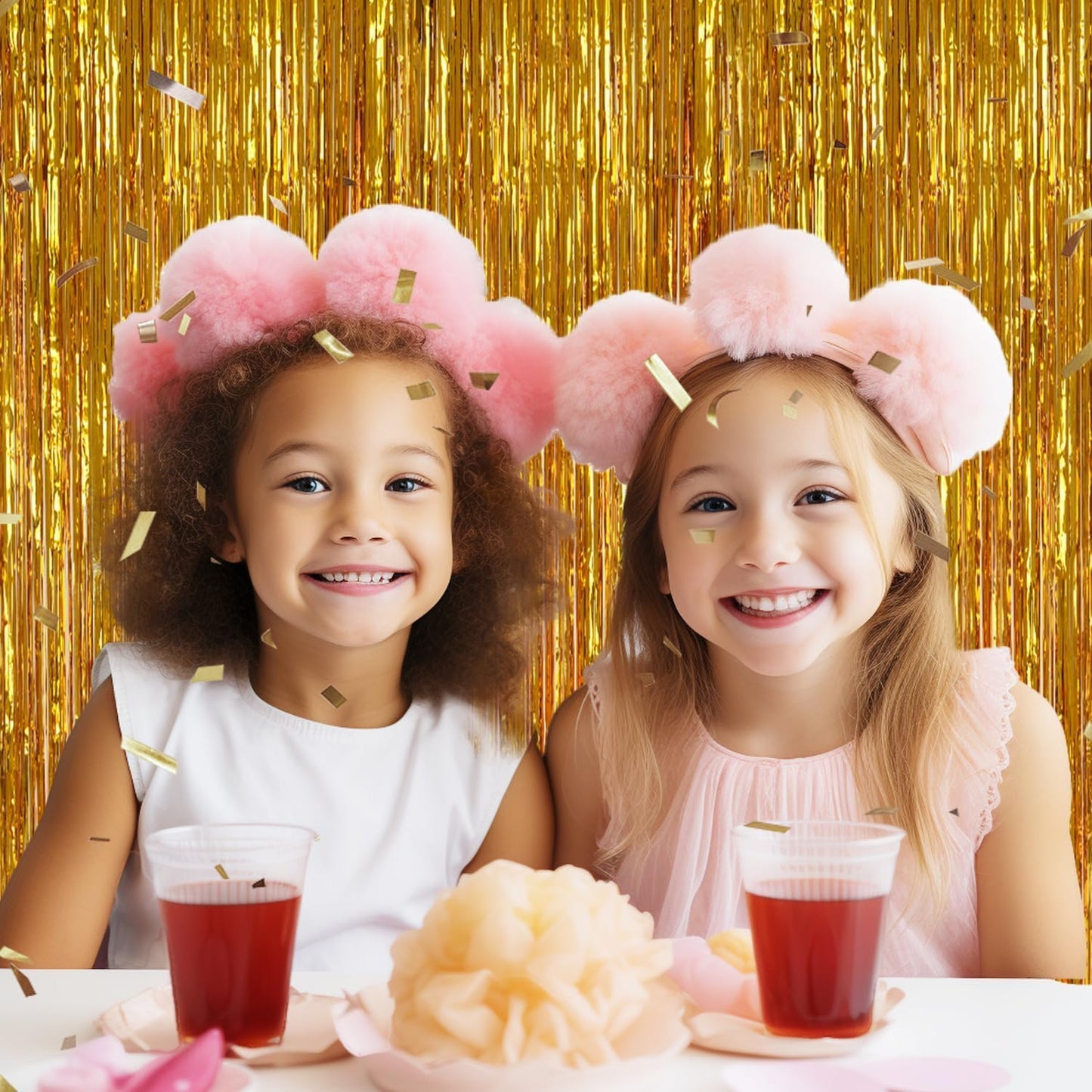 3 Pack Foil Fringe Backdrop - Gold Shiny Tinsel Curtains for Party Decoration/Photo Booth Props - 3.3x8.2 FT Metallic Foil Backdrop for Birthday, Wedding, Graduation, Christmas.