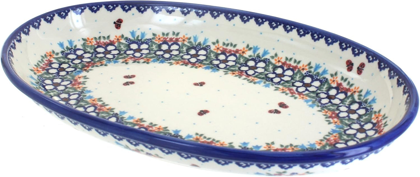 Blue Rose Polish Pottery Scarlett Oval Platter