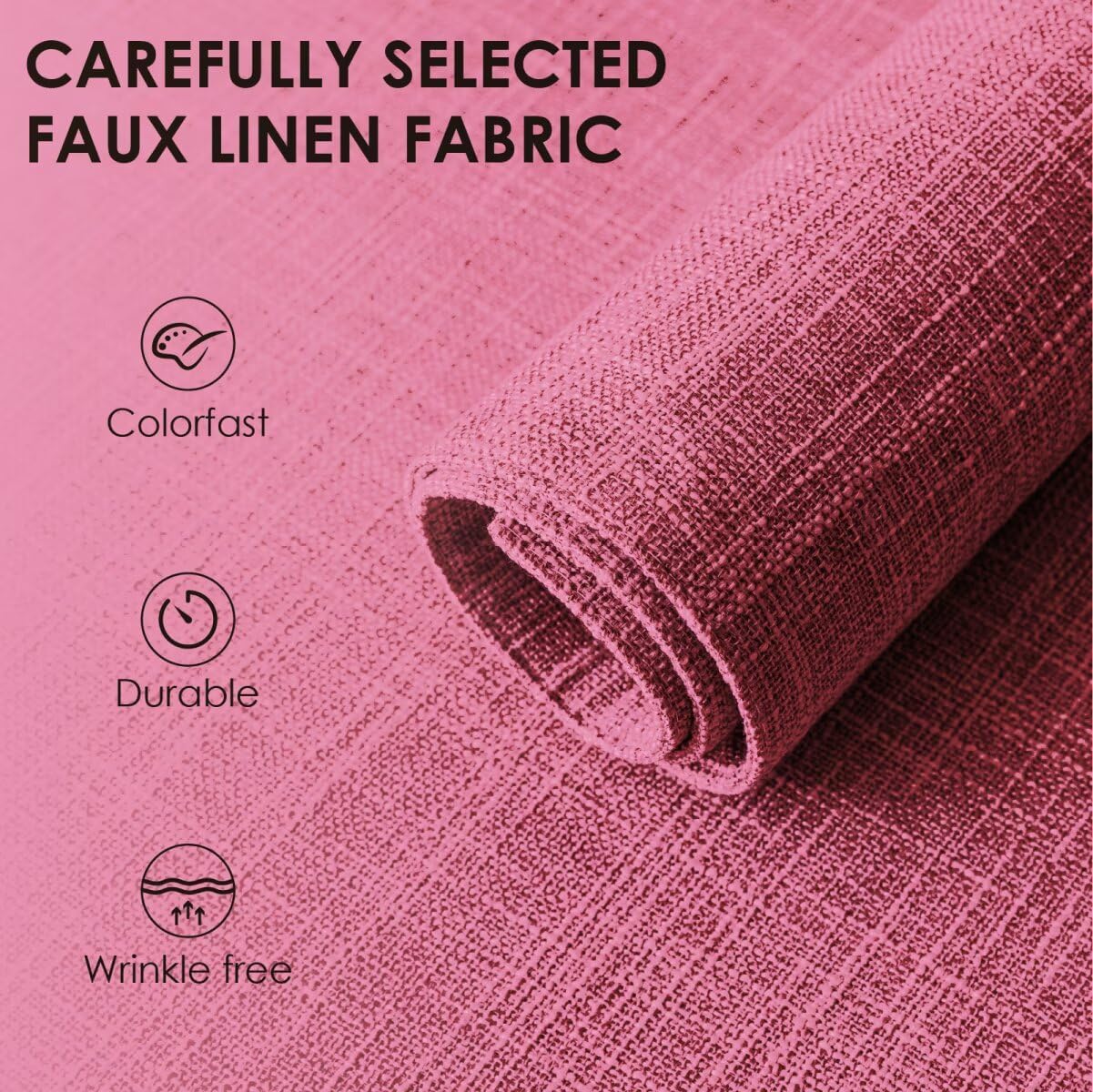 Placemats Set of 4, Bilayer Thickened Linen Place Mats Heat Resistant Machine Washable Wrinkle Free Carefully Selected Polyester Mats for Kitchen/Dining/Coffee Table (Pink)