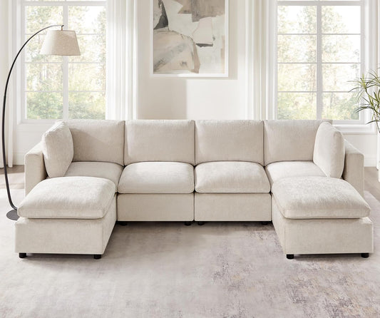 Modular Sectional Sofa, Convertible Sofa Couch Modular Sofa with Ottoman, Sectional Sofas for Living Room Small Apartments