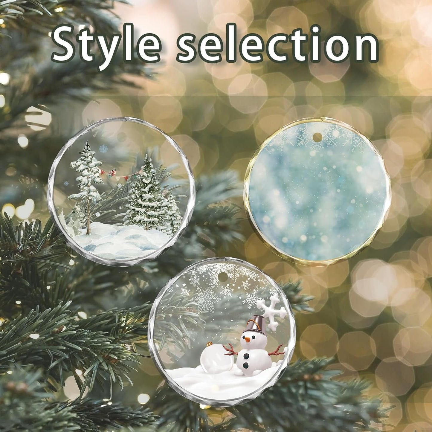 Personalized Christmas Ornaments, Custom Glass Ornament with Photo,Customized Christmas Tree Decor Gifts for Pet, Dad, Mom, Him, Her,Snowman