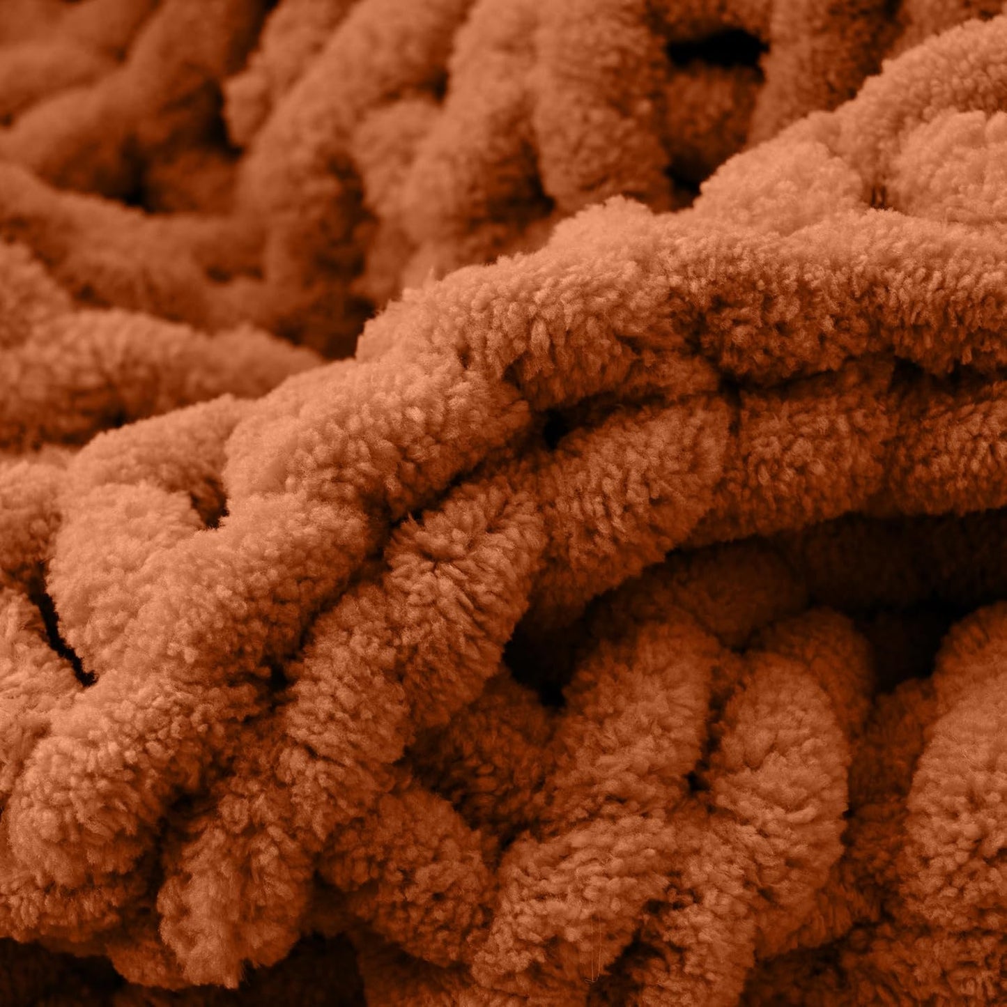 Battilo Chunky Knit Throw Blanket, Soft and Thick Chenille Throw Blanket, 50"x60" Handmade Cable Knit Crochet Blanket, Large Rope Knot Throw Blankets for Couch Sofa Bed Home Decor, Caramel